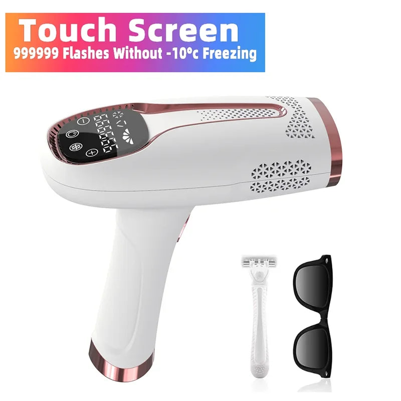 4-in-1 IPL Laser Hair Removal Epilator - Permanent Painless Photoepilation Device (Model 881, White)