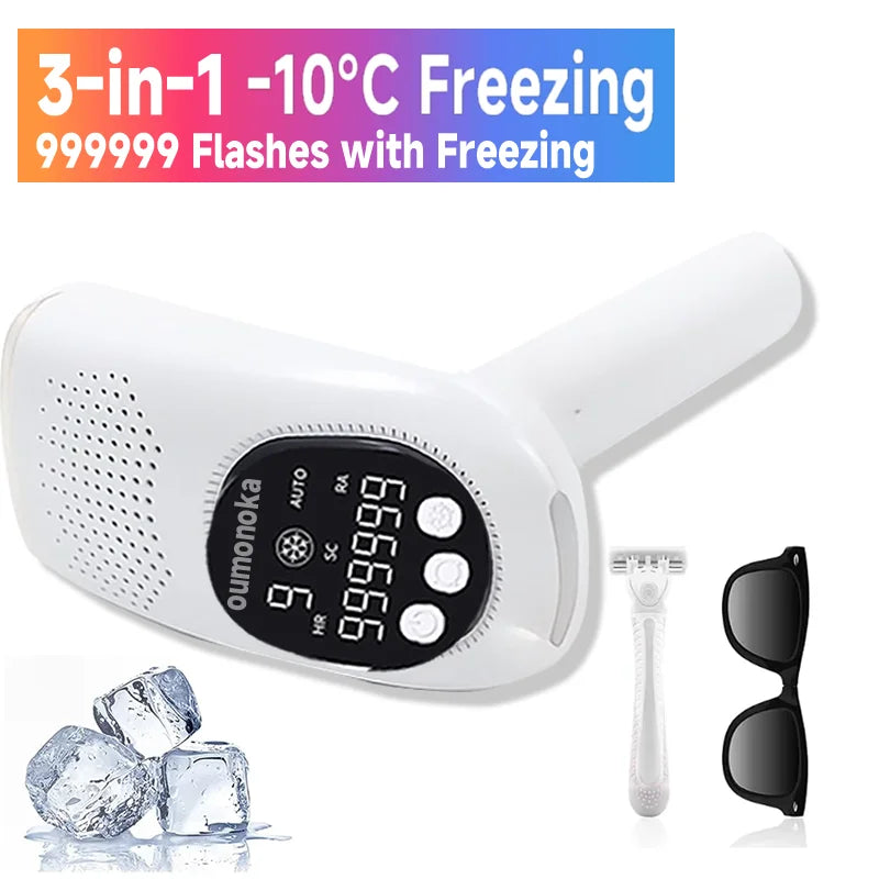 4-in-1 IPL Laser Hair Removal Epilator - Permanent Painless Photoepilation Device (Model 881, White)