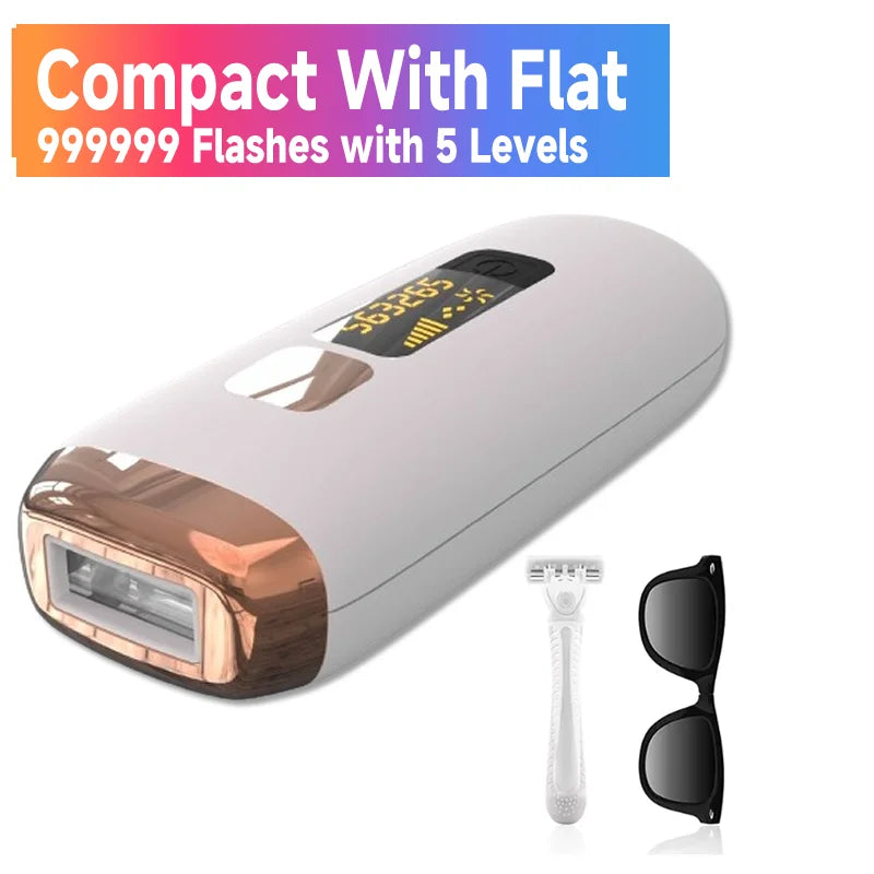 4-in-1 IPL Laser Hair Removal Epilator - Permanent Painless Photoepilation Device (Model 881, White)